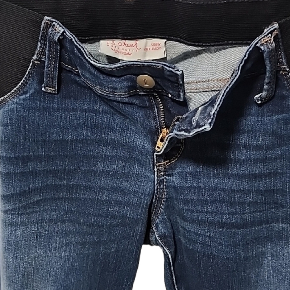 INGRID & ISABEL Maternity Skinny Jeans 4 27 Dark Wash Under Belly Stretch Denim - Picture 5 of 14